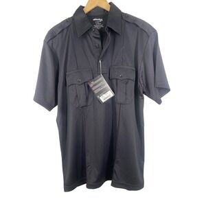 Elbeco Ufx Men Black Tactical Polo Short Sleeve Uniform Shirt K5104 Size L NWT